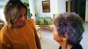 Blanca Martín Delgado en la Residencia de Mayores de La Pesga