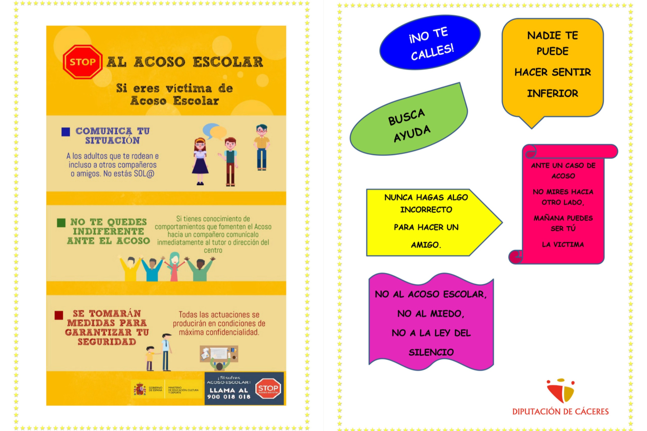 La Diputación de Cáceres colabora con la asociación Aldea Utopía en una campaña contra el acoso escolar