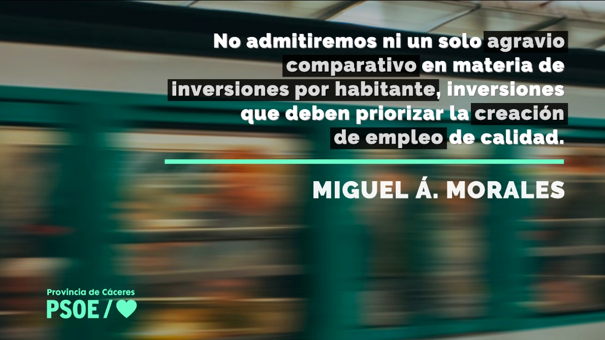 Miguel Á. Morales: «La provincia de Cáceres, nuestra prioridad»