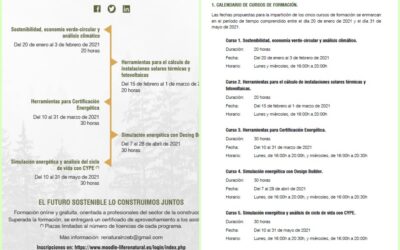 La Dirección General de Arquitectura y Calidad de la Edificación organiza cinco cursos de formación orientados a profesionales de la construcción