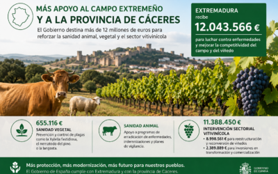 Mientras María Guardiola niega ayudas, Extremadura recibe más de 12 millones de euros para sanidad animal, vegetal y apoyo al sector vitivinícola